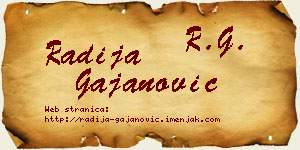 Radija Gajanović vizit kartica